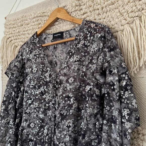 The Kooples Metallic Flutter Blouse - Picture 2 of 9